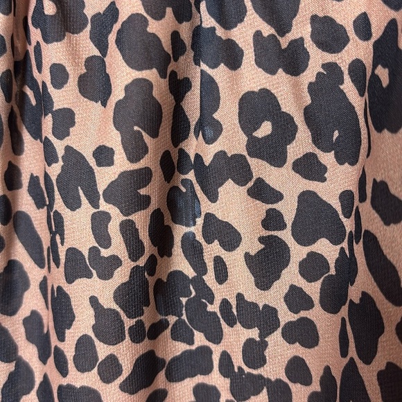 Lulus Rock It Out Brown and Black Leopard Print Babydoll Dress size Medium - Picture 3 of 13